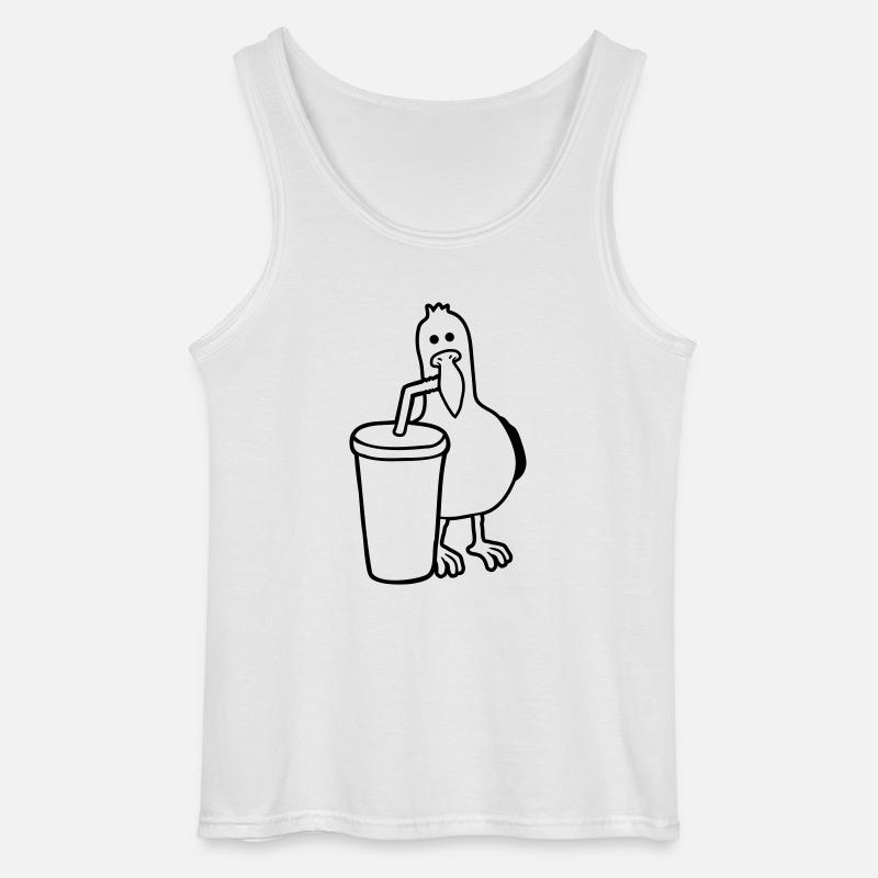 Cola Getränk Möwe trinkt - Gildan Männer Tank Top - Weiß