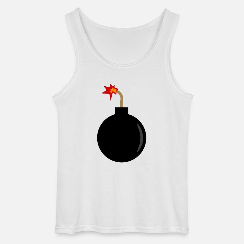 exploding bomb - Gildan Men’s Tank Top - white