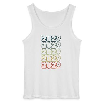 Année de naissance 2029 - Débardeur Gildan Homme - blanc - Devant - AI Model Male 185 dark (185cm)