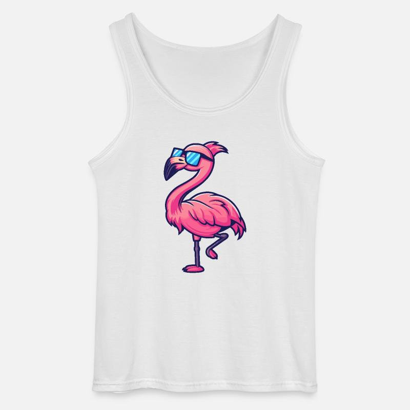 Flamingo Cool Comic - Gildan Männer Tank Top - Weiß