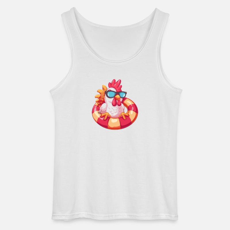 Hahn Comic Cool - Gildan Männer Tank Top - Weiß