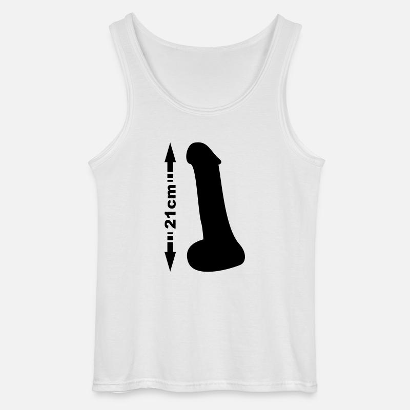 Penis 21cm - Gildan Männer Tank Top - Weiß