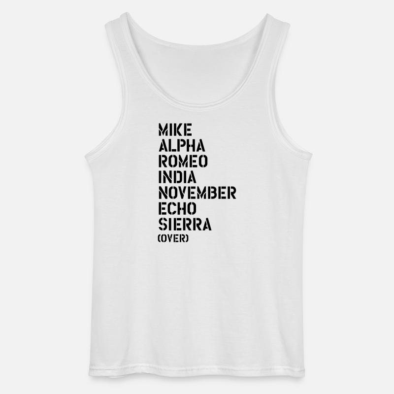 Mike Alpha Romeo India... over - MARINES - Gildan Männer Tank Top - Weiß