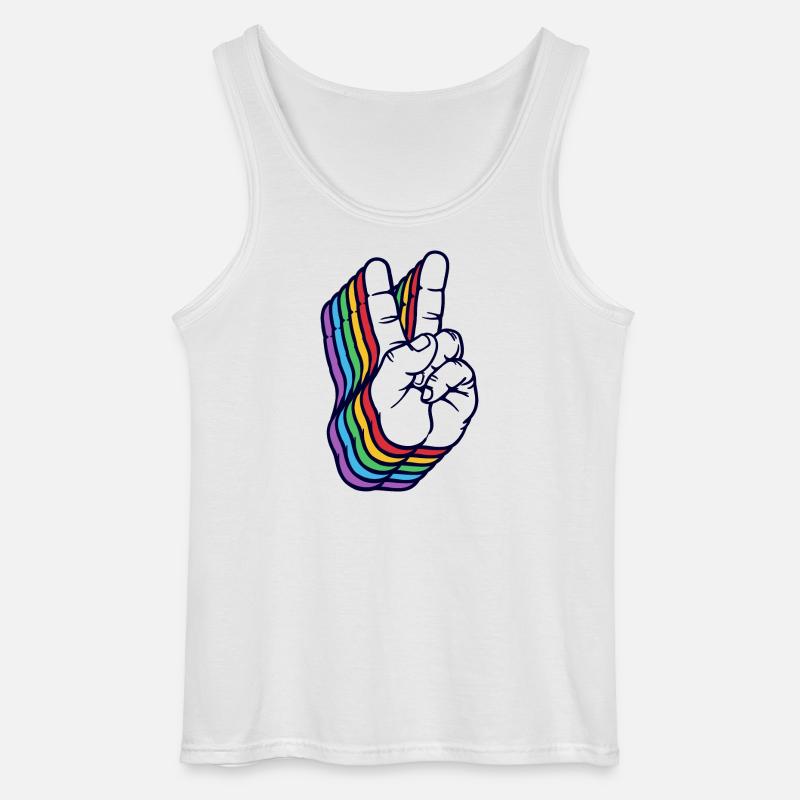 Friedensbewegung Frieden Friedenszeichen Liebe - Gildan Männer Tank Top - Weiß