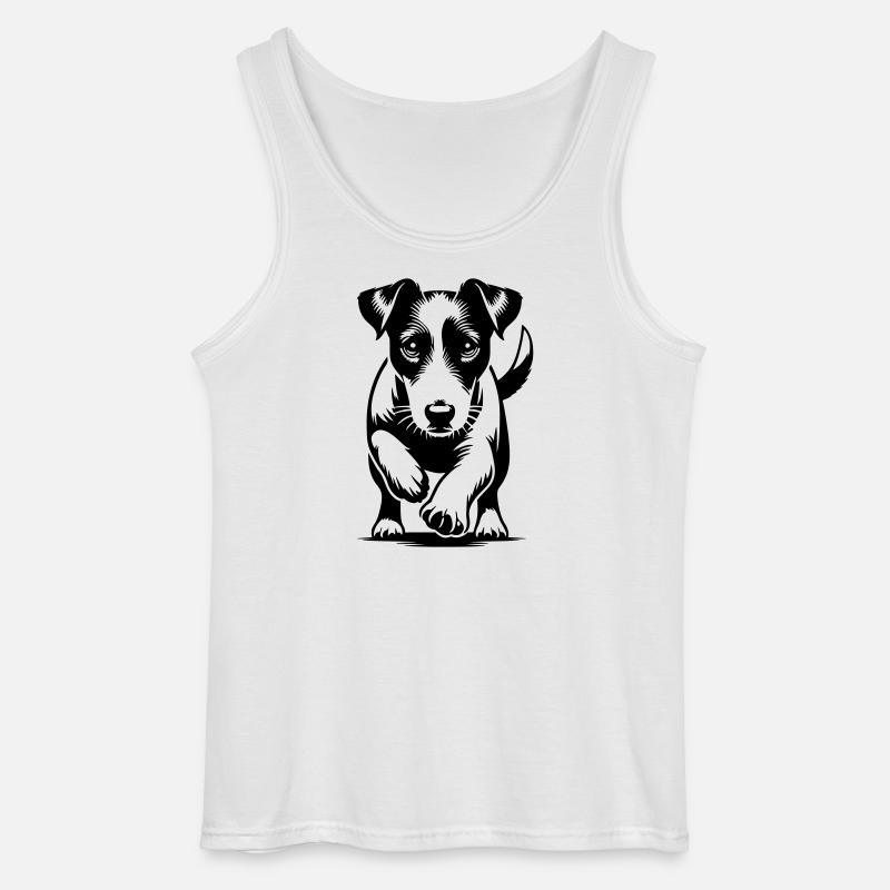 Jack Russell Terrier - Gildan Männer Tank Top - Weiß