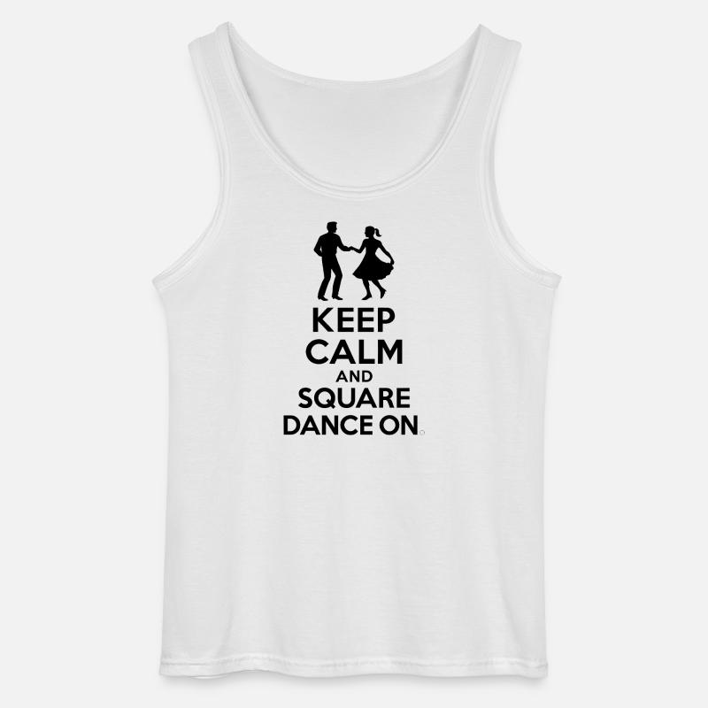 Keep Calm and Square Dance On - Gildan Männer Tank Top - Weiß