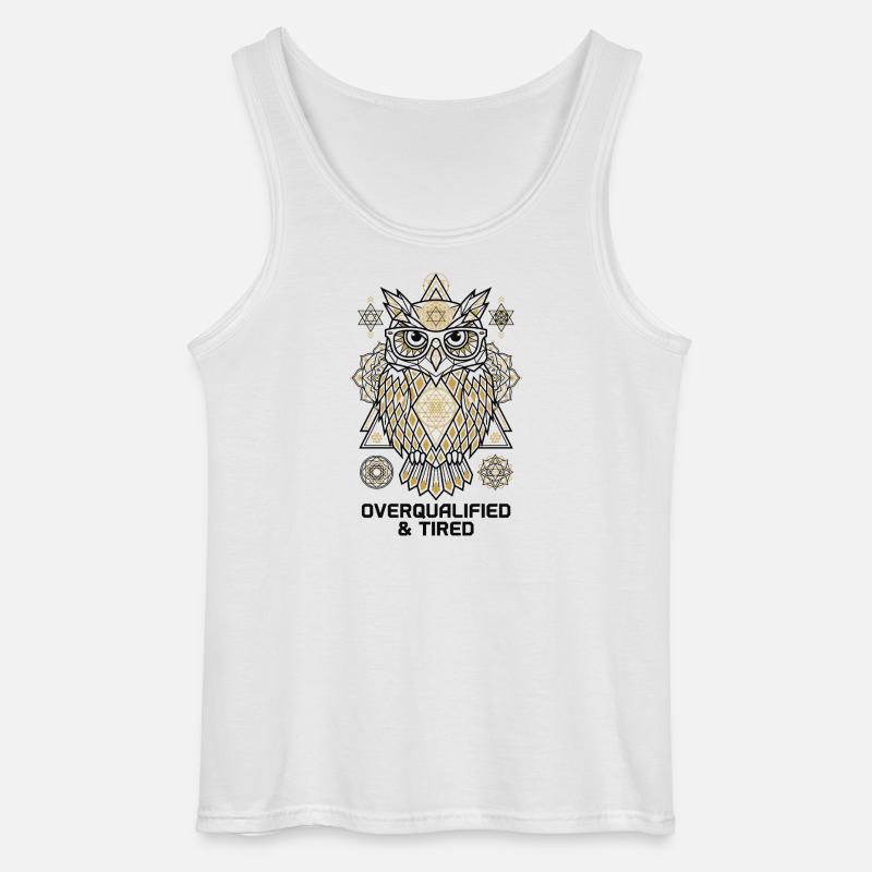 Overqualified Eule Mandala - Gildan Männer Tank Top - Weiß