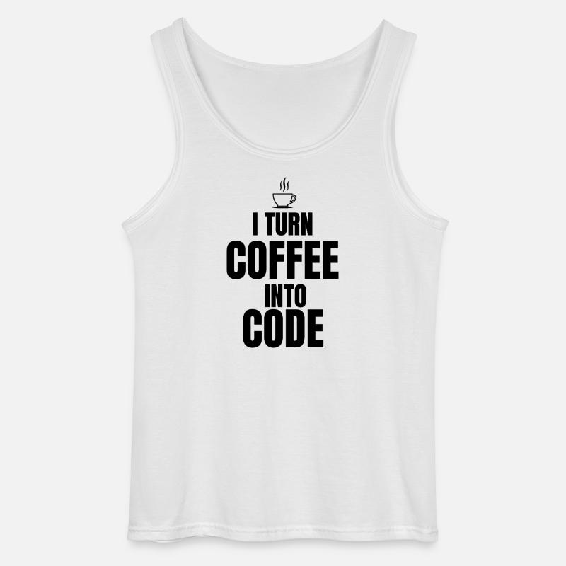 Ich verwandle Kaffee in Code - Gildan Männer Tank Top - Weiß
