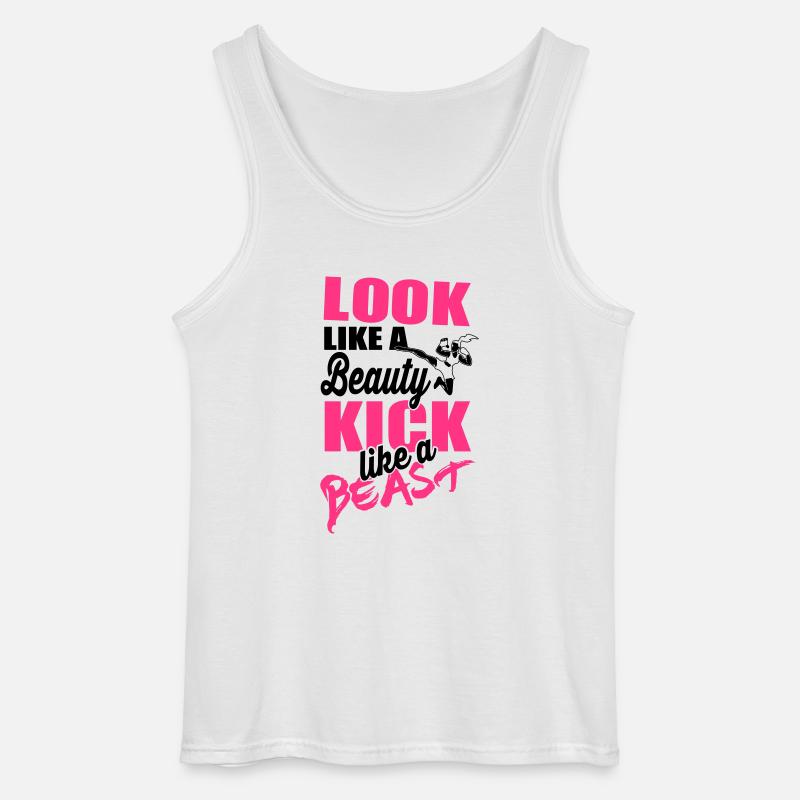 Kick like a beast - Gildan Männer Tank Top - Weiß