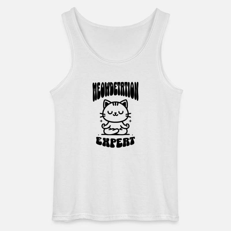 Cat Meowdetation Expert - Gildan Männer Tank Top - Weiß