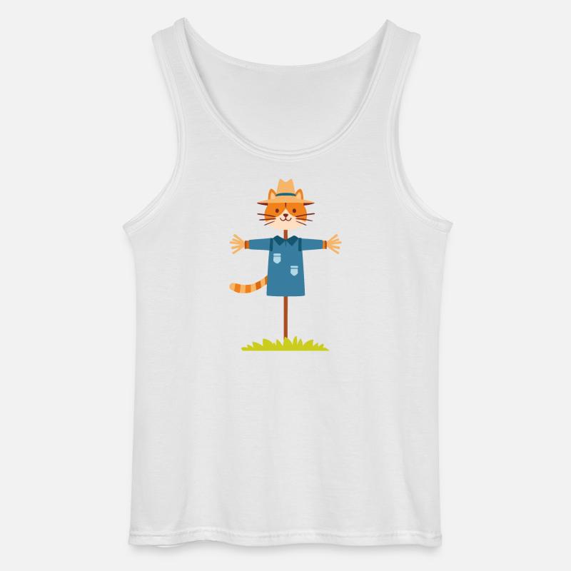 Vogelscheuche Katze - Gildan Männer Tank Top - Weiß