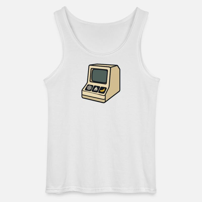 Retro-KI-Computer mit ikonischen Symbolen - Gildan Männer Tank Top - Weiß
