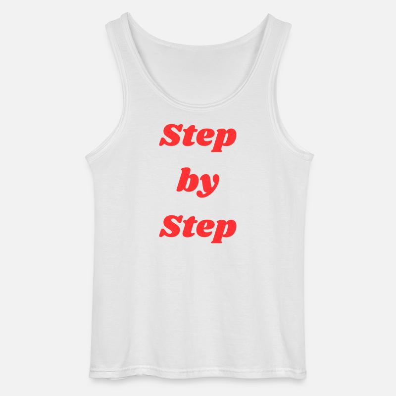 Step by step typography - Gildan Men’s Tank Top - white