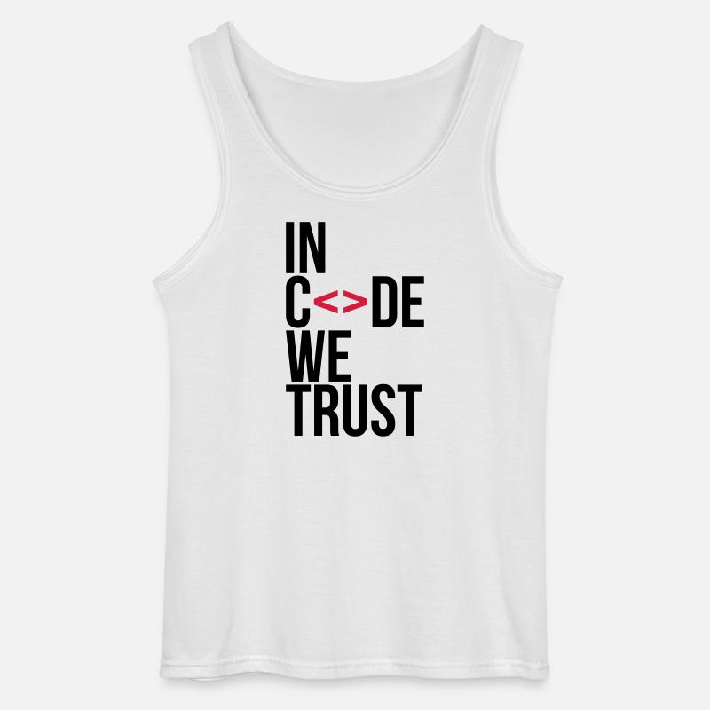 in code we trust ! - Gildan Männer Tank Top - Weiß