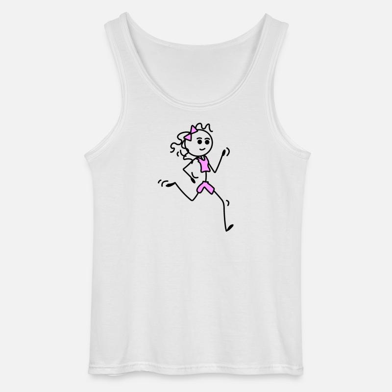 Ich laufe, Läufermädchen mit Fliege - Gildan Männer Tank Top - Weiß