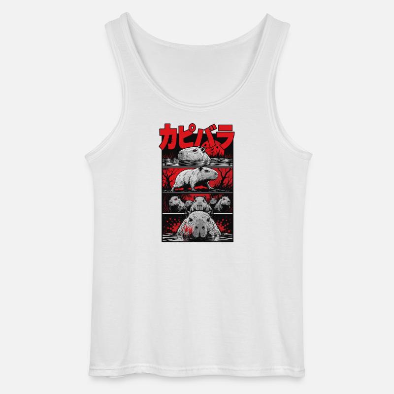 Blutsee Capybara Horror - Gildan Männer Tank Top - Weiß