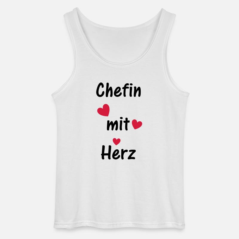 Chefin mit Herz - Gildan Männer Tank Top - Weiß