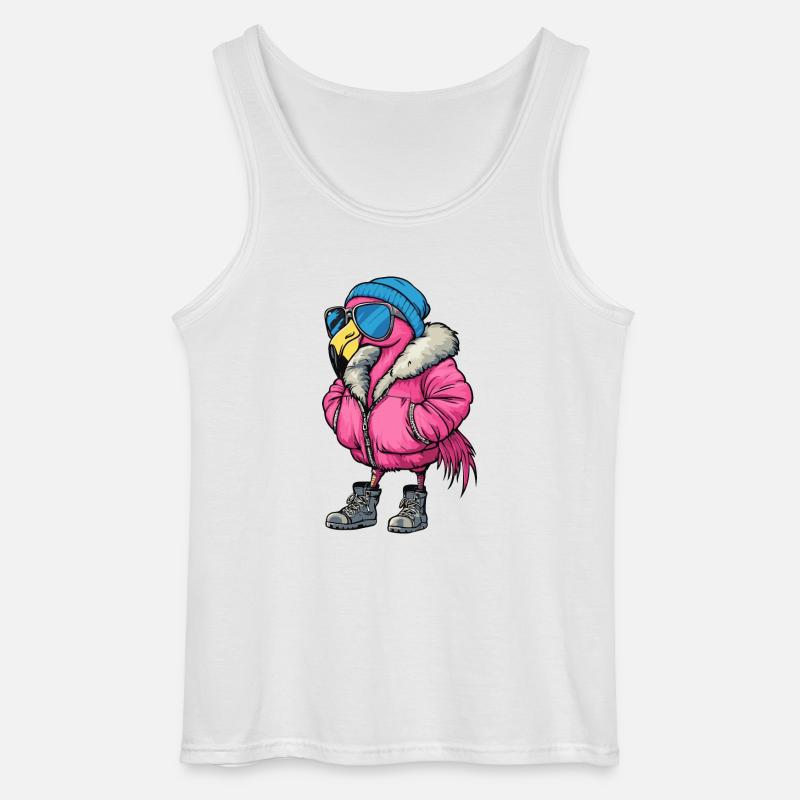 Flamingo Winter Comic - Gildan Männer Tank Top - Weiß