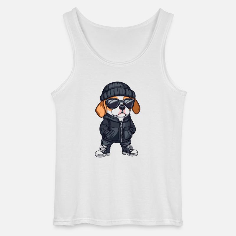 Beagle Hund Winter Comic - Gildan Männer Tank Top - Weiß
