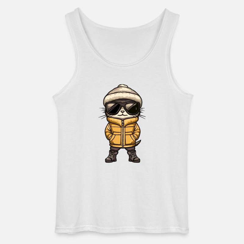 Erdmännchen Cool Comic - Gildan Männer Tank Top - Weiß