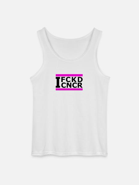 I FUCKED (BREAST) CANCER - Gildan Men’s Tank Top - white