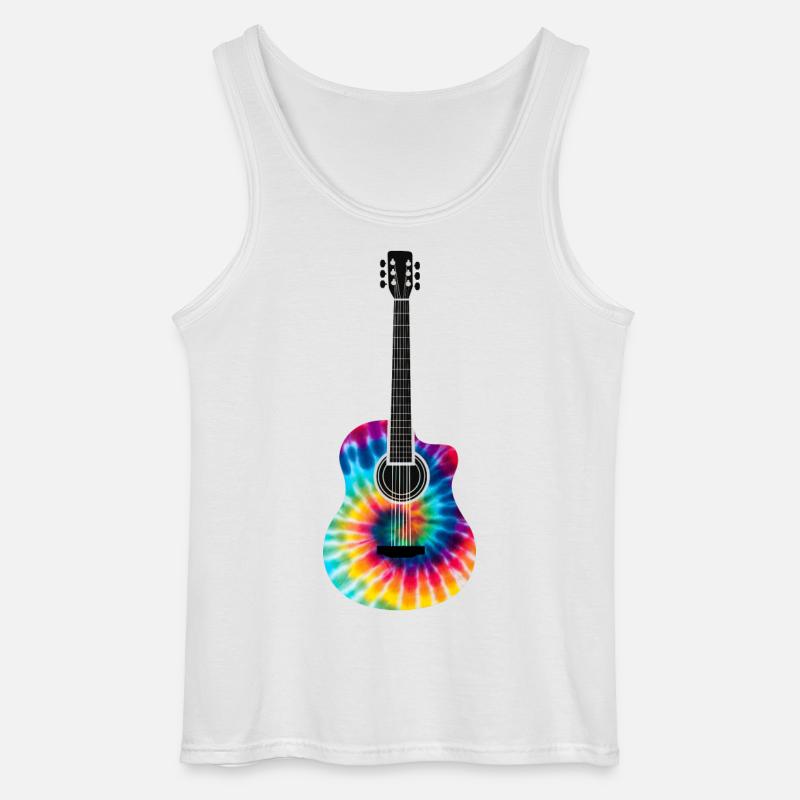 Mehrfarbiges Batik-Gitarrendesign - Gildan Männer Tank Top - Weiß