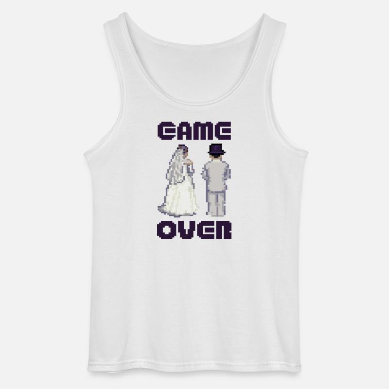 GAME OVER Junggesellenabschied Bräutigam - Gildan Männer Tank Top - Weiß