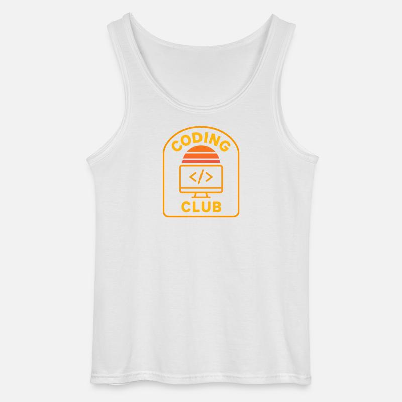 Coding Club Retro Sonnenaufgang Design - Gildan Männer Tank Top - Weiß