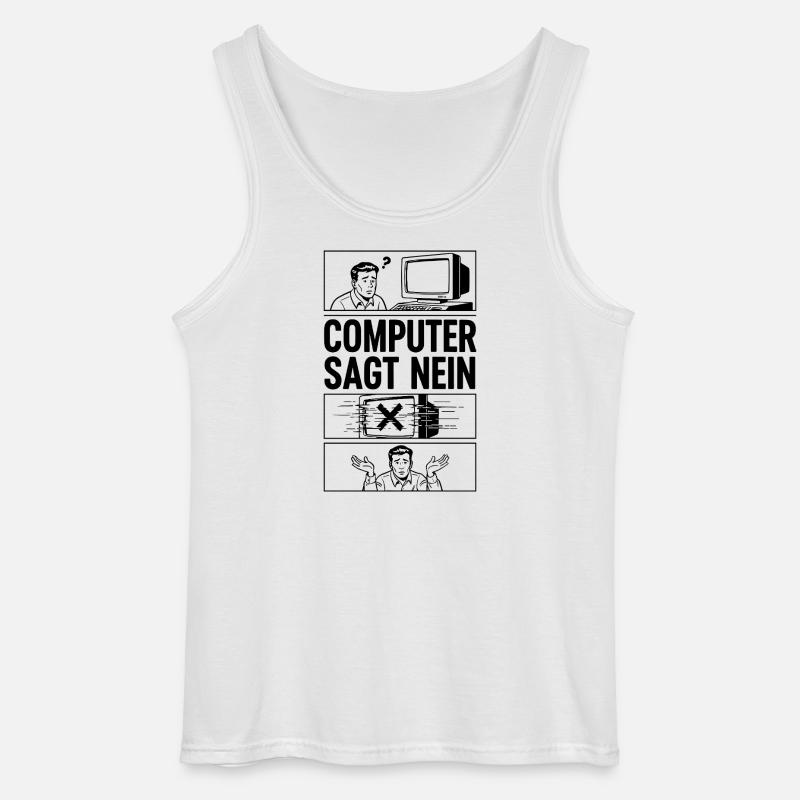Computer sagt Nein Comic Design - Gildan Männer Tank Top - Weiß