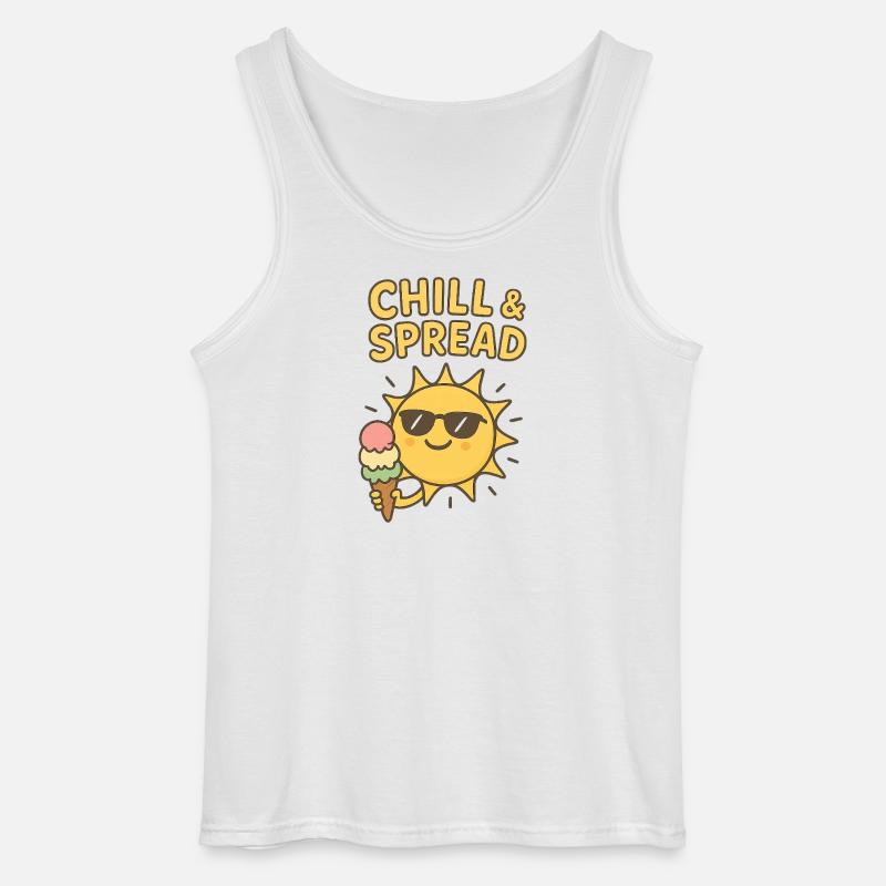 Chill & Spread Sonne Eis Spaß - Gildan Männer Tank Top - Weiß