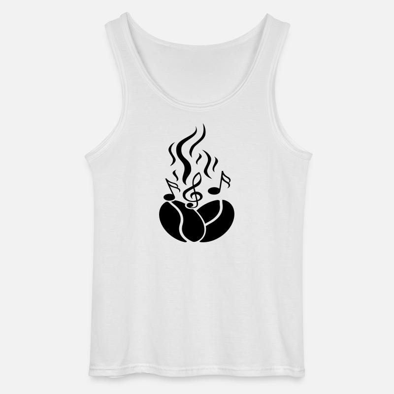 Kaffeebohnen mit Noten - Gildan Männer Tank Top - Weiß
