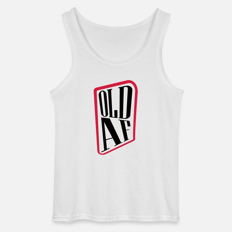 old AF Text Logo - Gildan Men’s Tank Top - white