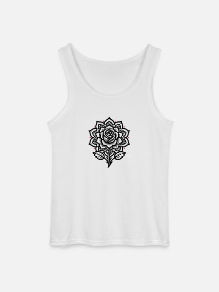 Rose Mandala - Gildan Men’s Tank Top - white