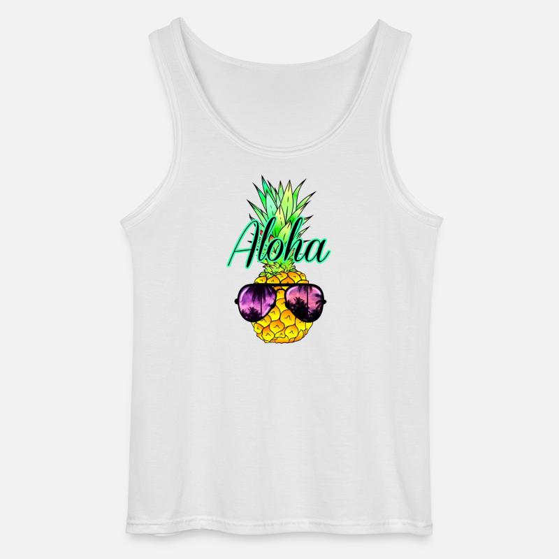 Ananas Aloha - Gildan Männer Tank Top - Weiß