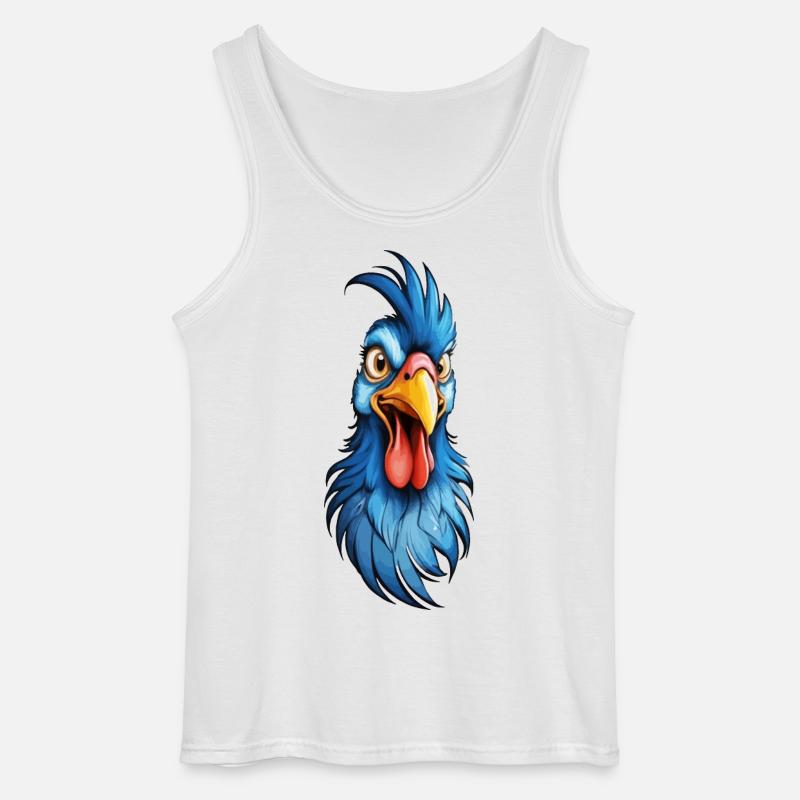 Ein blau-gefiederter Hahn - Gildan Männer Tank Top - Weiß