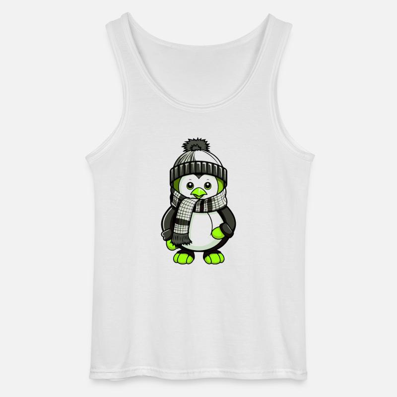 Pinguin Winter Comic - Gildan Männer Tank Top - Weiß