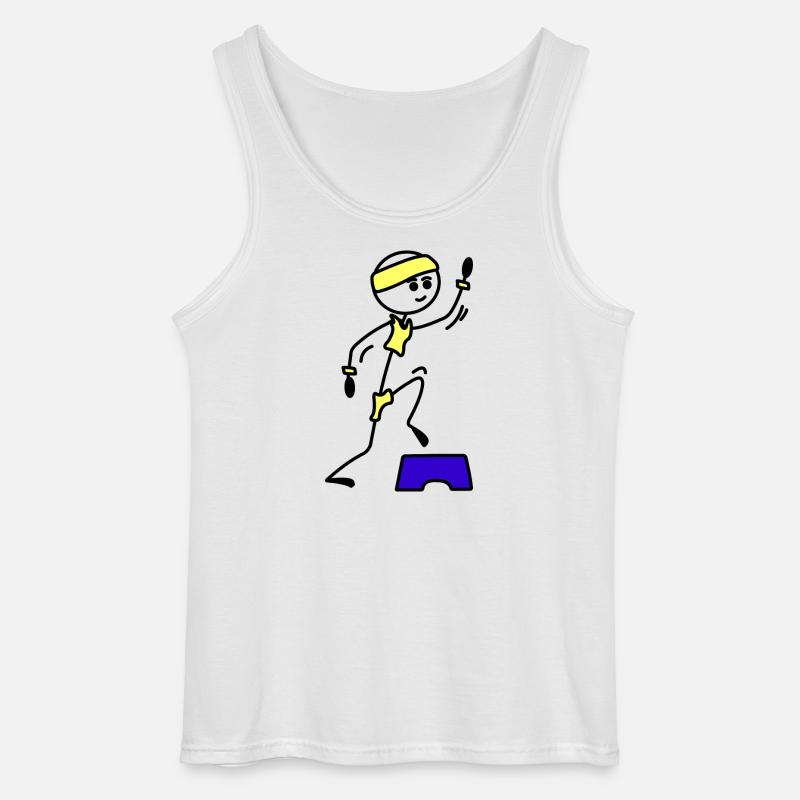 Schritte oder Aerobic Mädchen Trainingsübung - Gildan Männer Tank Top - Weiß