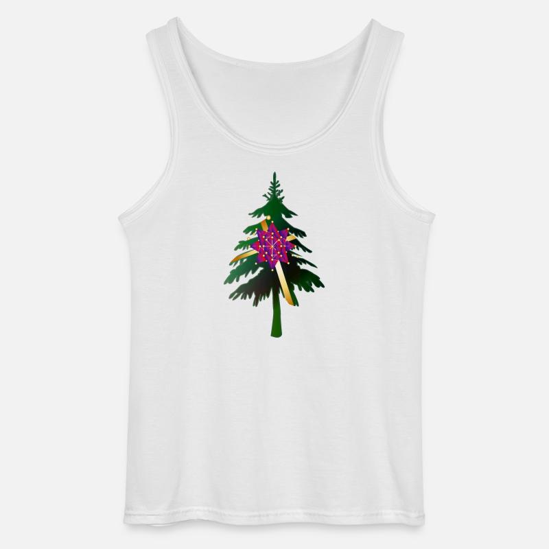 Christbaum oder Weihnachtsbaum & Geschenkschleife - Gildan Männer Tank Top - Weiß