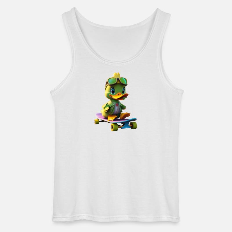 Skating Duck 2 - Gildan Men’s Tank Top - white