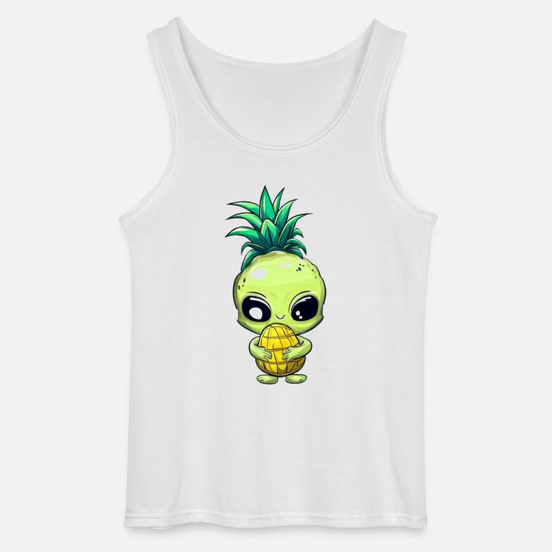 Alien med ananashår - Gildan tanktop til mænd - hvid
