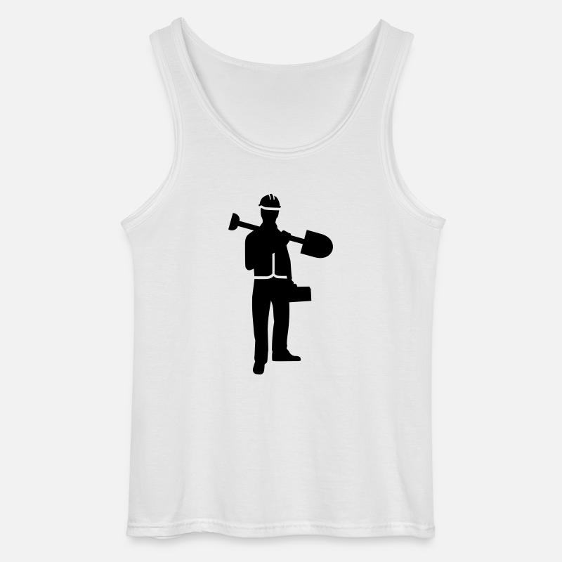 Construction worker - Gildan Men’s Tank Top - white