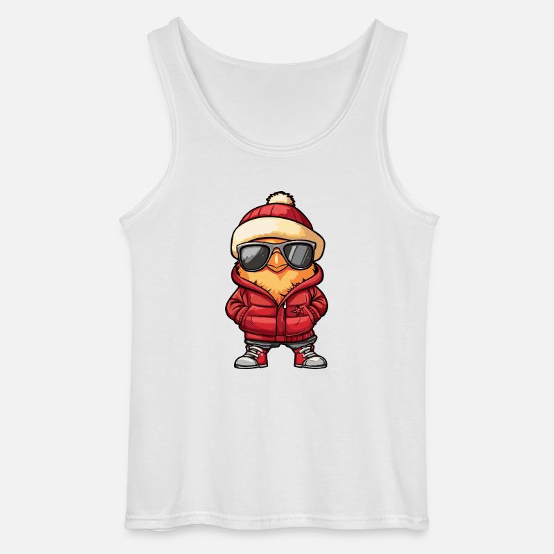 Huhn Cool Comic - Gildan Männer Tank Top - Weiß