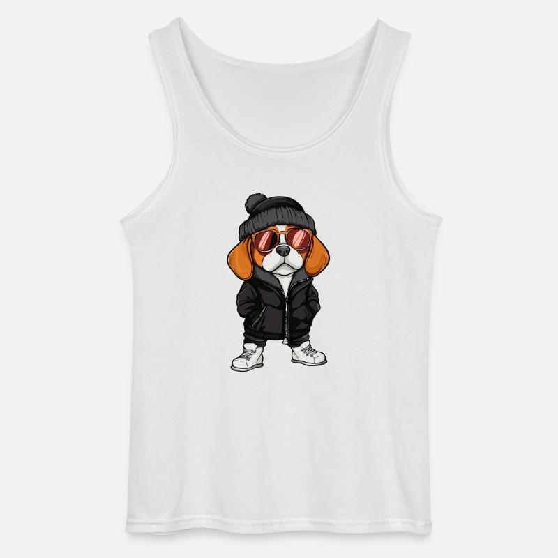 Beagle Hund Cool Comic - Gildan Männer Tank Top - Weiß