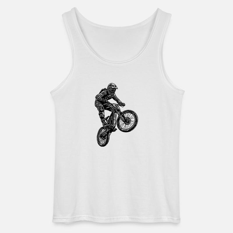 Cooler Radfahrer Springender Mountainbiker - Gildan Männer Tank Top - Weiß