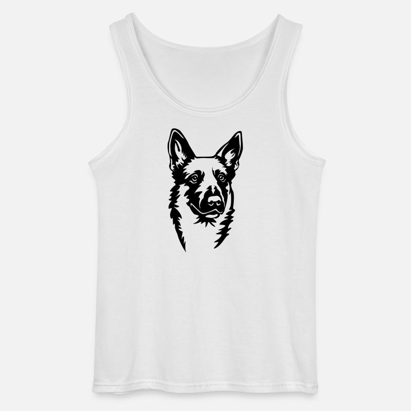 Malinois Kopf - Gildan Männer Tank Top - Weiß