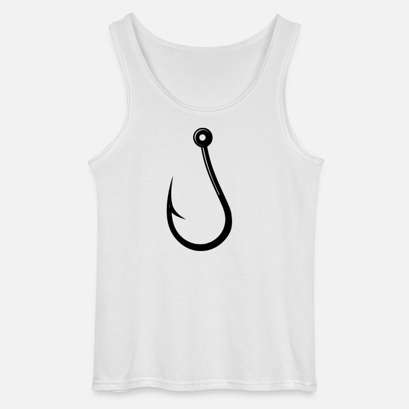 Fish hook - Gildan Men’s Tank Top - white