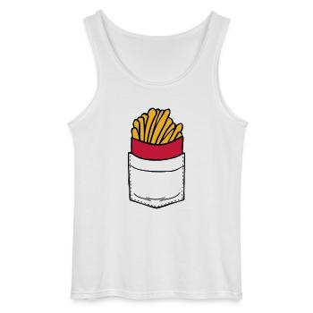 Brusttasche Pommes Frites - Gildan Männer Tank Top - Weiß - Vorne - AI Model Male 185 dark (185cm)