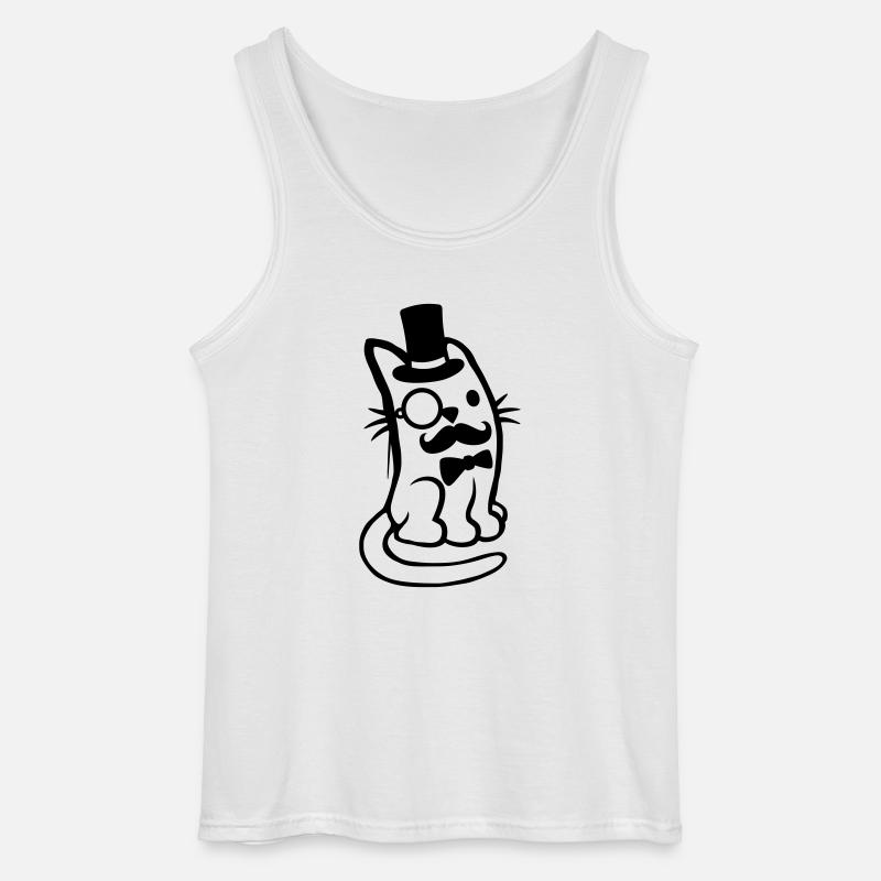 Herr Katze Bart Mann - Gildan Männer Tank Top - Weiß