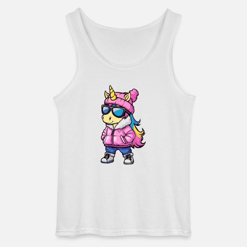 Einhorn Cool Comic - Gildan Männer Tank Top - Weiß