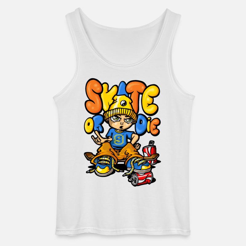 Skateboard und Graffiti - Gildan Männer Tank Top - Weiß